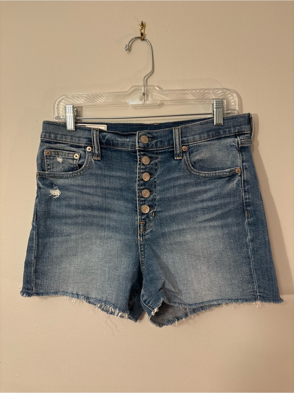 Gap 1969 High Rise 4" Denim Shorts — Medium Wash — Size 29 / 8R ✂️